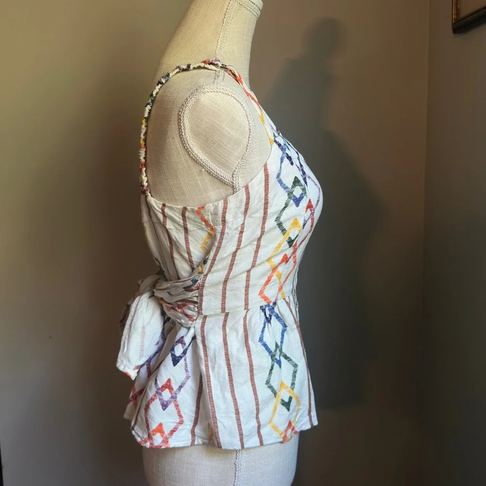 Anthropologie Current Air Los Size S Rainbow and White Tank Top - Picture 3 of 9